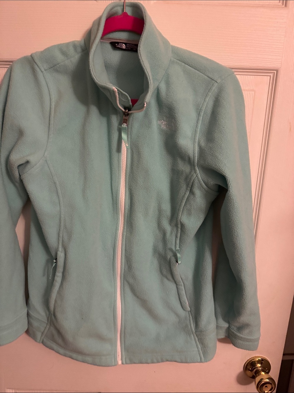 The North Face Girls' Mint Green Full-Zip Fleece Jacket